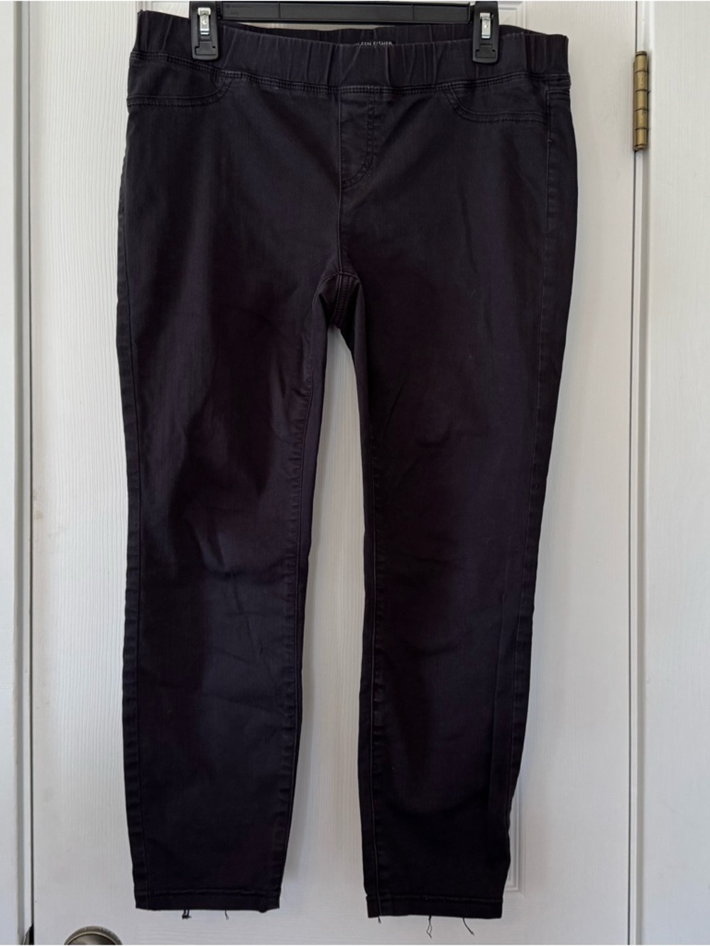 Eileen‎ Fisher Petite Pull-On Skinny Pants Small Black Organic Cotton Stretch